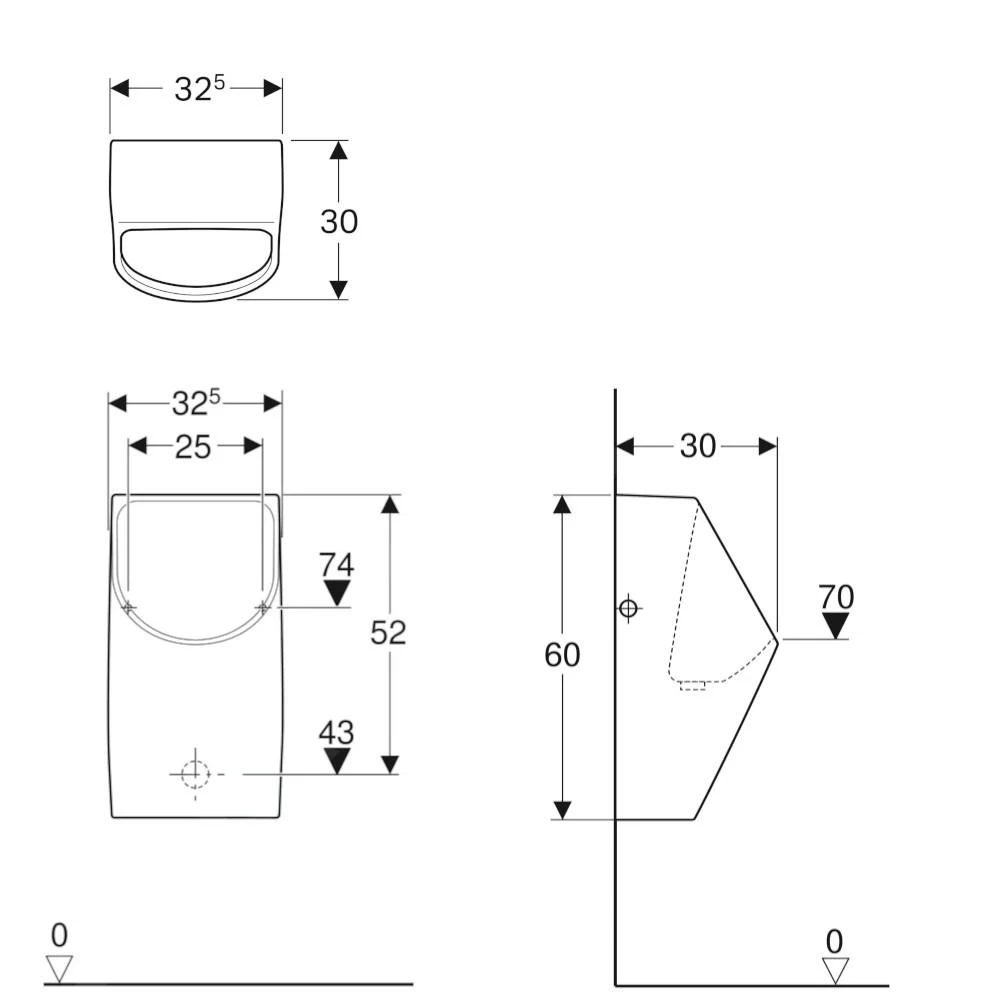 Geberit Smyle - Urinoir, Waterloos, Wit 500.255.01.1 - Afbeelding 2
