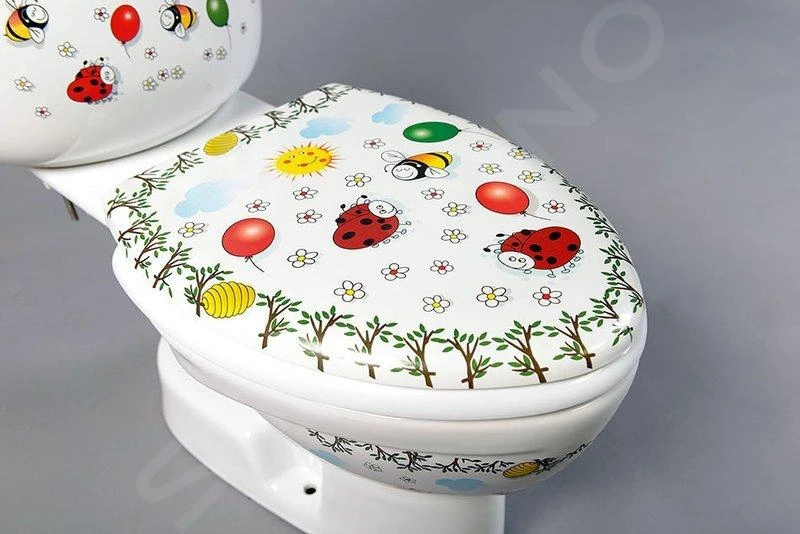 Sapho Kid - Kinder Toiletpot Met Jachtbak, Afval Onderaan, Kleur Design CK301.400.0F - Afbeelding 6