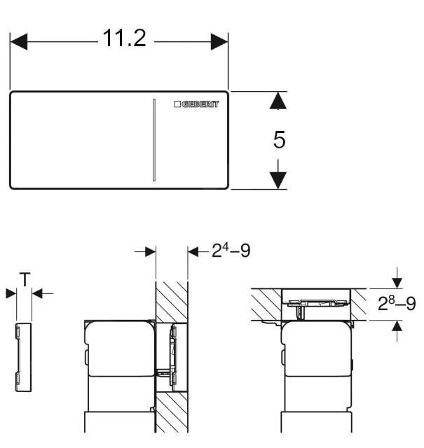 Geberit Omega70 - Bedieningsplaat, Glas/lava 115.083.JK.1 - Afbeelding 2