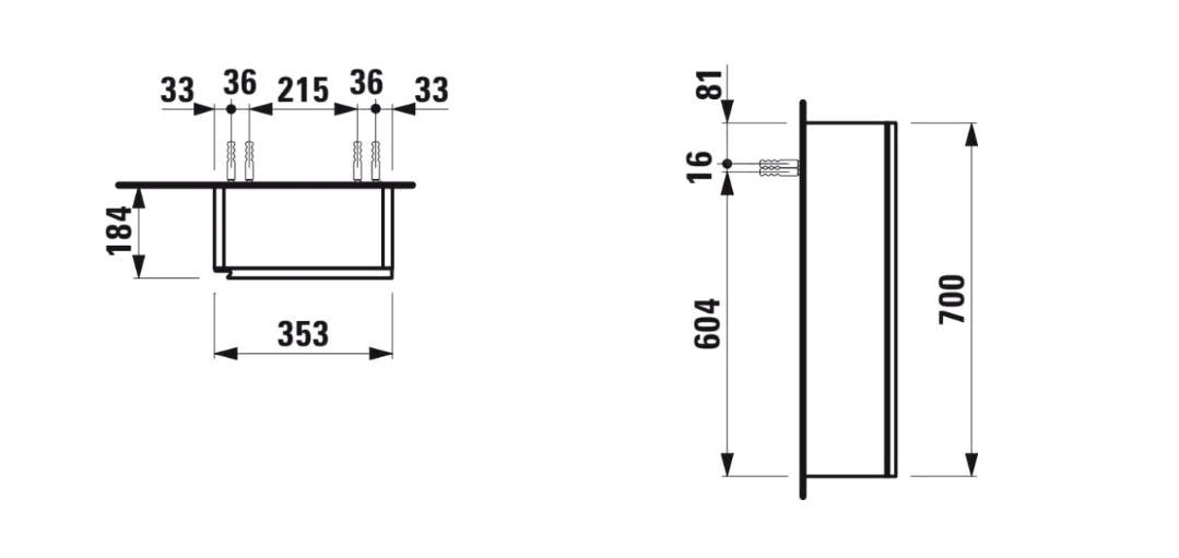 Laufen Lani - Kast 70x35 Cm, 1 Deur, Scharnieren Rechts, Mat Wit H4037021122601 - Afbeelding 2