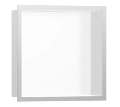 Hansgrohe XtraStoris Individual - Inbouwnis Met Designlijst, 300x300x100 Mm, Mat Wit/geborsteld Rvs 56099800