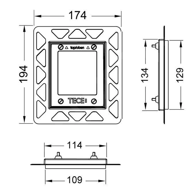 Tece TECEloop - Montageframe Voor Vlakke Inbouw Voor Urinoirbediening, Zwart 9242647 - Afbeelding 2