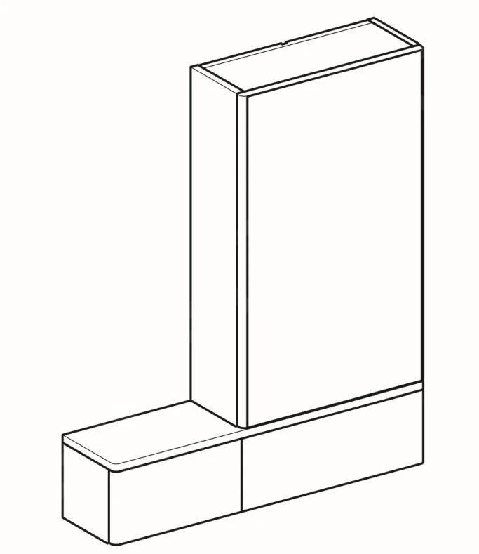 Geberit Selnova Square - Spiegelkast 850x708x176 Mm, 3 Deuren, Mat Lava 501.390.JK.1 - Afbeelding 3