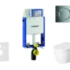 Geberit Kombifix - Toiletset Met Sigma01 Bedieningsplaat, Glanzend Chroom + Duravit ME By Starck Hangend Toilet En Wc Bril, Rimless, SoftClose 110.302.00.5 NM2