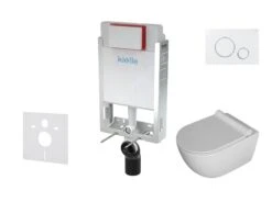 Kielle Genesis - Set Voorwandinstallatie, Toilet Gaia, Toiletbril Softclose En Bedieningspaneel Gemini II, Wit / Chroom 30505SZ07