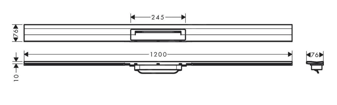 Hansgrohe RainDrain Flex - Douchegoot Met Rvs Rooster 1200, Wandmodel, Inkortbaar, Geborsteld Rvs 56054800 - Afbeelding 2