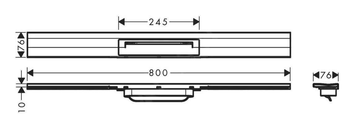 Hansgrohe RainDrain Flex - Douchegoot Met Rvs Rooster 800, Wandmodel, Inkortbaar, Gepolijst Goud 56051990 - Afbeelding 2