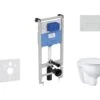 Ideal Standard ProSys - Toiletset- Inbouwreservoir, Closet, WC-zitting Bau Ceramic, Oleas M2 Bedieningsplaat, Rimless, SoftClose, Chroom ProSys120M SP63