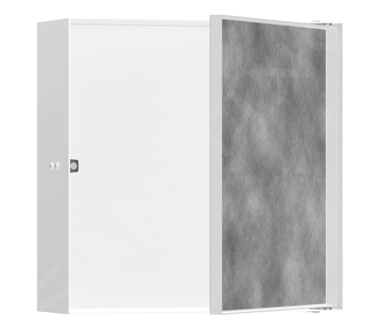 Hansgrohe XtraStoris Rock - Inbouwnis, Met Deur, 300x300x100 Mm, Mat Wit 56085700