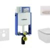 Geberit Kombifix - Inbouwreservoir Voor Hangend Toilet Met SIGMA50 Bedieningsknop, Alpine Wit + Ideal Standard Tesi - Hangend Toilet En Wc-bril 110.302.00.5 NF8