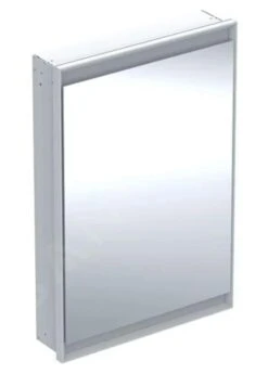 Geberit ONE - Spiegelkast Met LED-verlichting, 600x900x150 Mm, Scharnieren Links, Inbouw, Aluminium 505.800.00.1