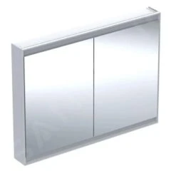 Geberit ONE - Spiegelkast Met LED-verlichting, 1200x900x150 Mm, 2 Deuren, Aluminium 505.815.00.1