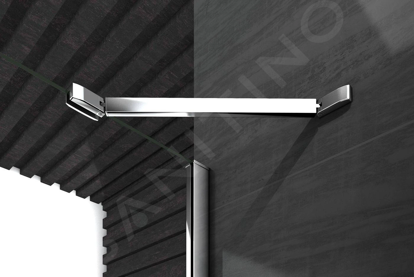 Lansanit LitLUX Brix - Douchecabine 4 Delig 900x900 Mm, Glanzend Aluminium/helder Glas HHY99-4 - Afbeelding 5