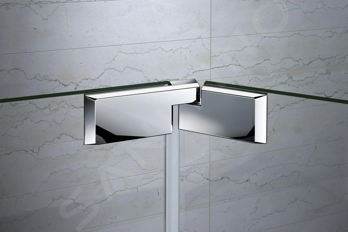 Lansanit LitLUX Brix - Pendel Douchedeur 1200 Mm, Rechts, Glanzend Aluminium/helder Glas H2Y-12R - Afbeelding 8