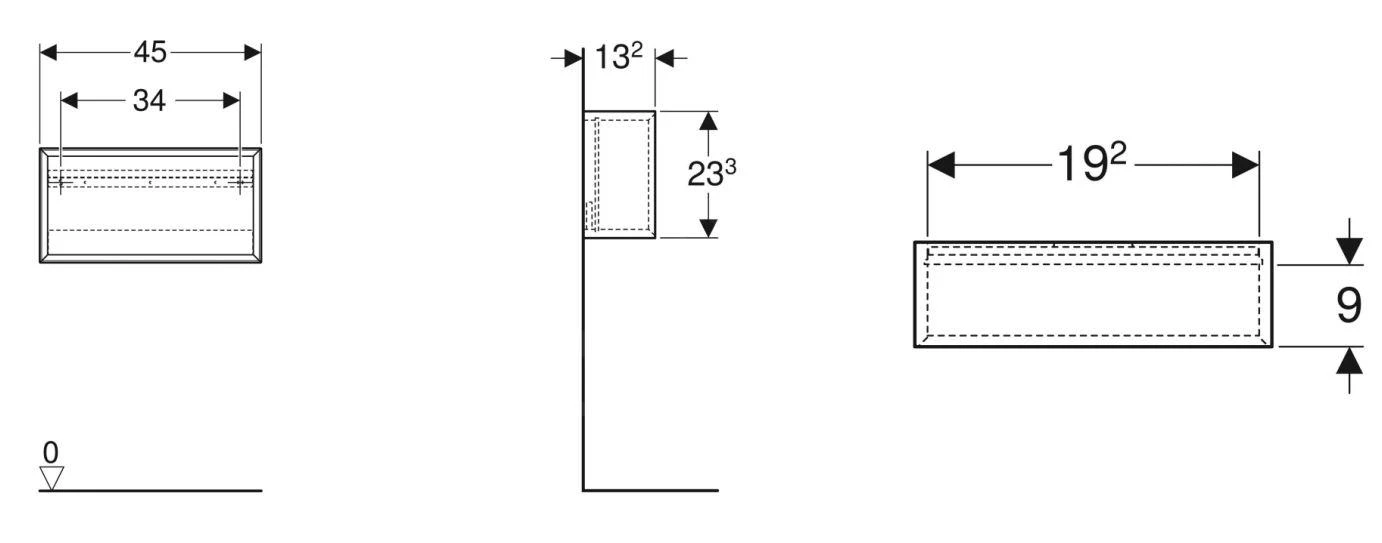 Geberit ICon - Kast 450x233x132 Mm, Open, Glanzend Wit 502.322.01.1 - Afbeelding 2