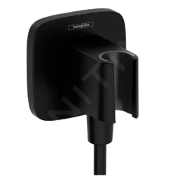 Hansgrohe Fixfit - Muuraansluitbocht Met Handdouchehouder, Mat Zwart 26887670