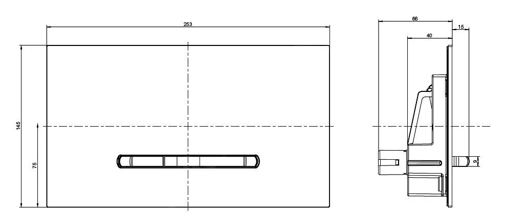 Villeroy & Boch ViConnect - WC-bedieningspaneel - Mat Antraciet/mat Chroom 922169D8 - Afbeelding 2