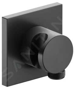 Keuco IXMO - Wandaansluitbocht Met Houder, Geborsteld Zwart Chroom 59592130002