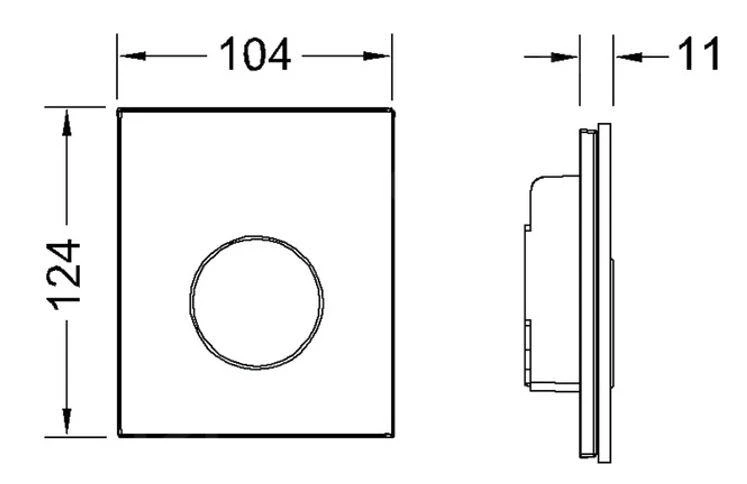 Tece TECEloop - Urinoir Bedieningsplaat, Beschermlaag Tegen Vingerafdrukken, Wit Glas/geborsteld Roestvrij Staal 9242661 - Afbeelding 2
