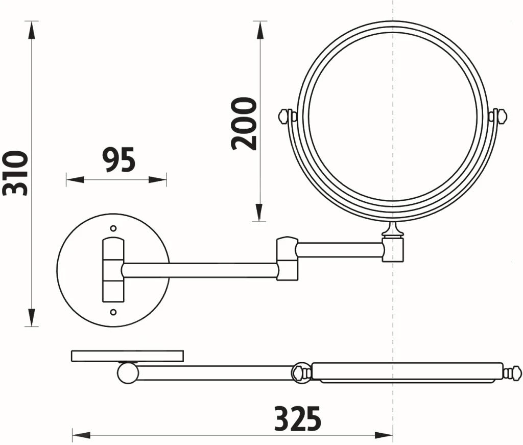 Nimco Cosmetische Spiegels - Cosmeticaspiegel Wandmontage, Chroom ZR 8992B-26 - Afbeelding 2