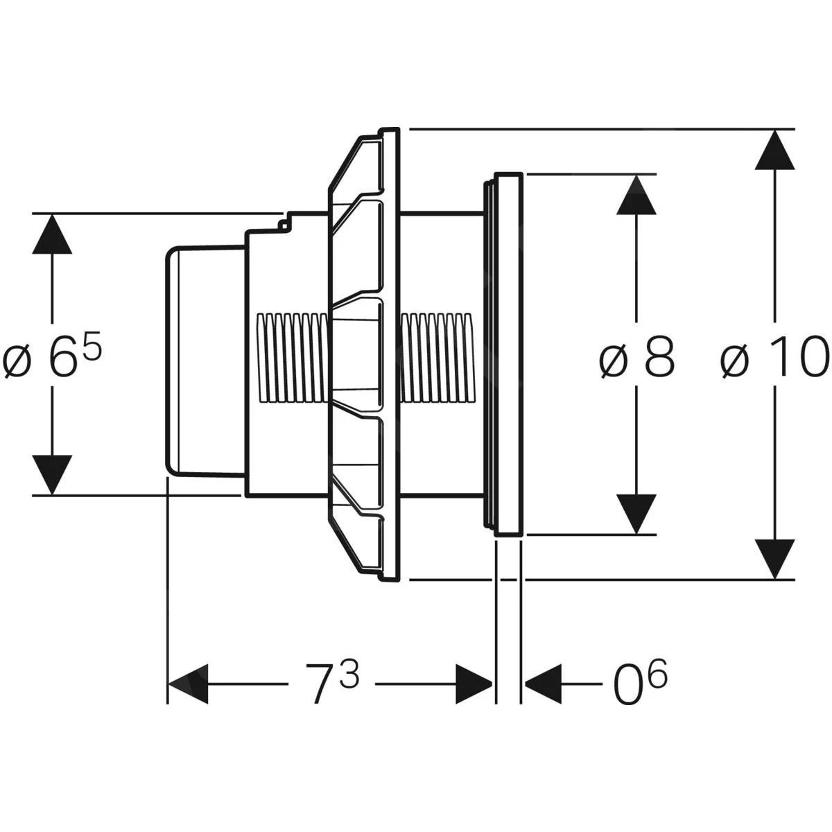 Geberit Spoelsystemen - Afstandsbediening Type 01, Pneumatisch, Voor 2-toets Spoeling, Mat Chroom 116.050.46.1 - Afbeelding 3
