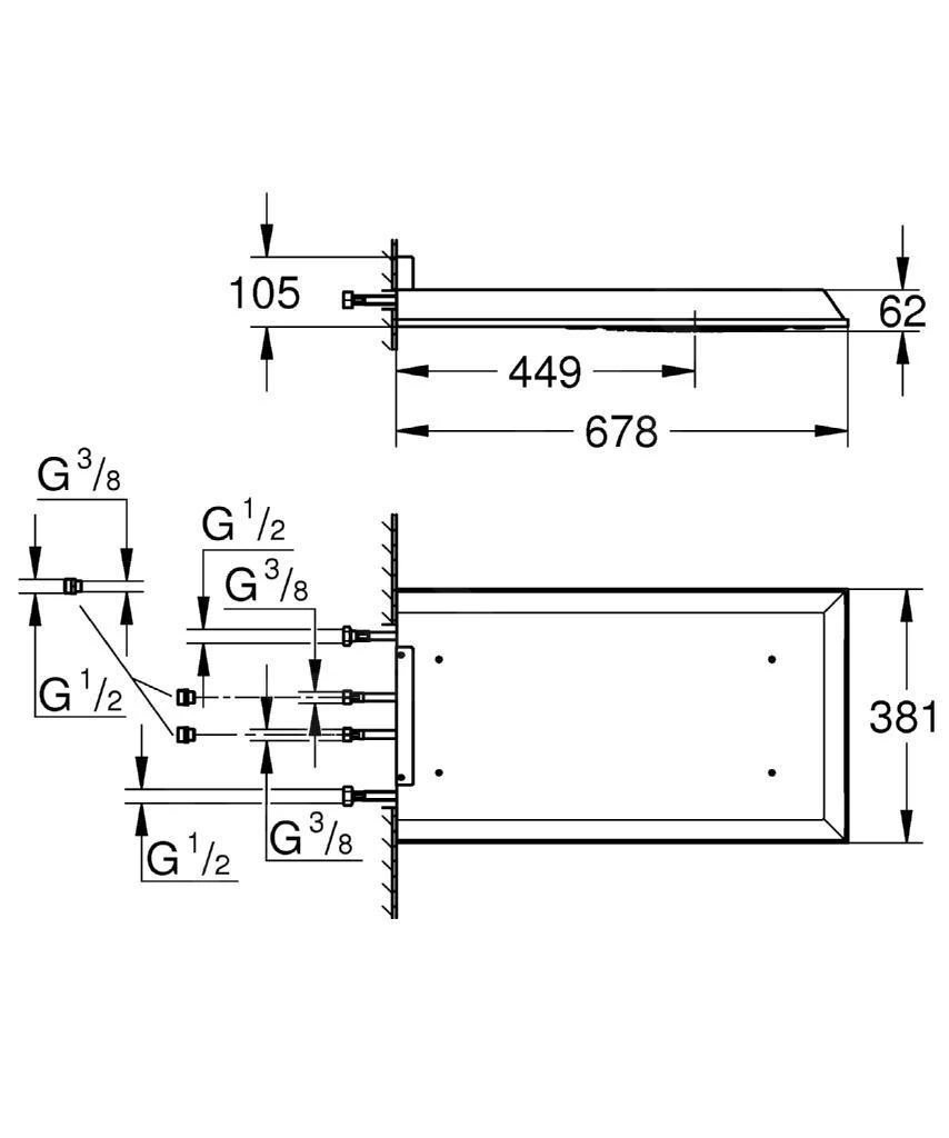 Grohe Rainshower F - Series 20, Hoofddouche, 381 X 677 Mm, Chroom 27938001 - Afbeelding 2
