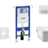 Geberit Duofix - Inbouwreservoir Voor Hangend Toilet Met SIGMA50 Bedieningsknop, Alpine Wit + Tece One - Hangend Douche-wc En Wc-bril, Rimless, SoftClose 111.355.00.5 NT8