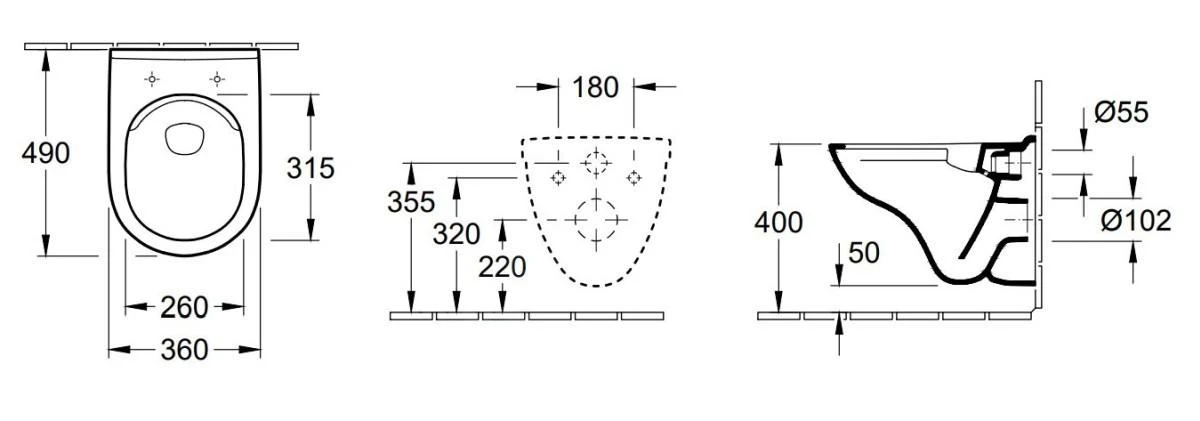 Villeroy & Boch O.novo - Compact Wandcloset Met SoftClose Toiletzitting, DirectFlush, CeramicPlus, Alpine Wit 5688HRR1 - Afbeelding 2