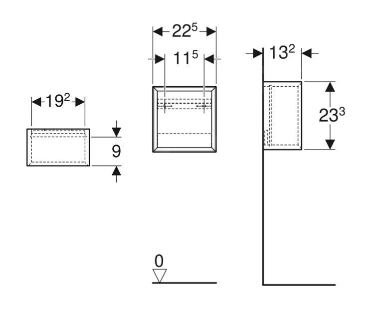 Geberit ICon - Kast 23x23x13 Cm, Open, Eiken 502.321.JH.1 - Afbeelding 2