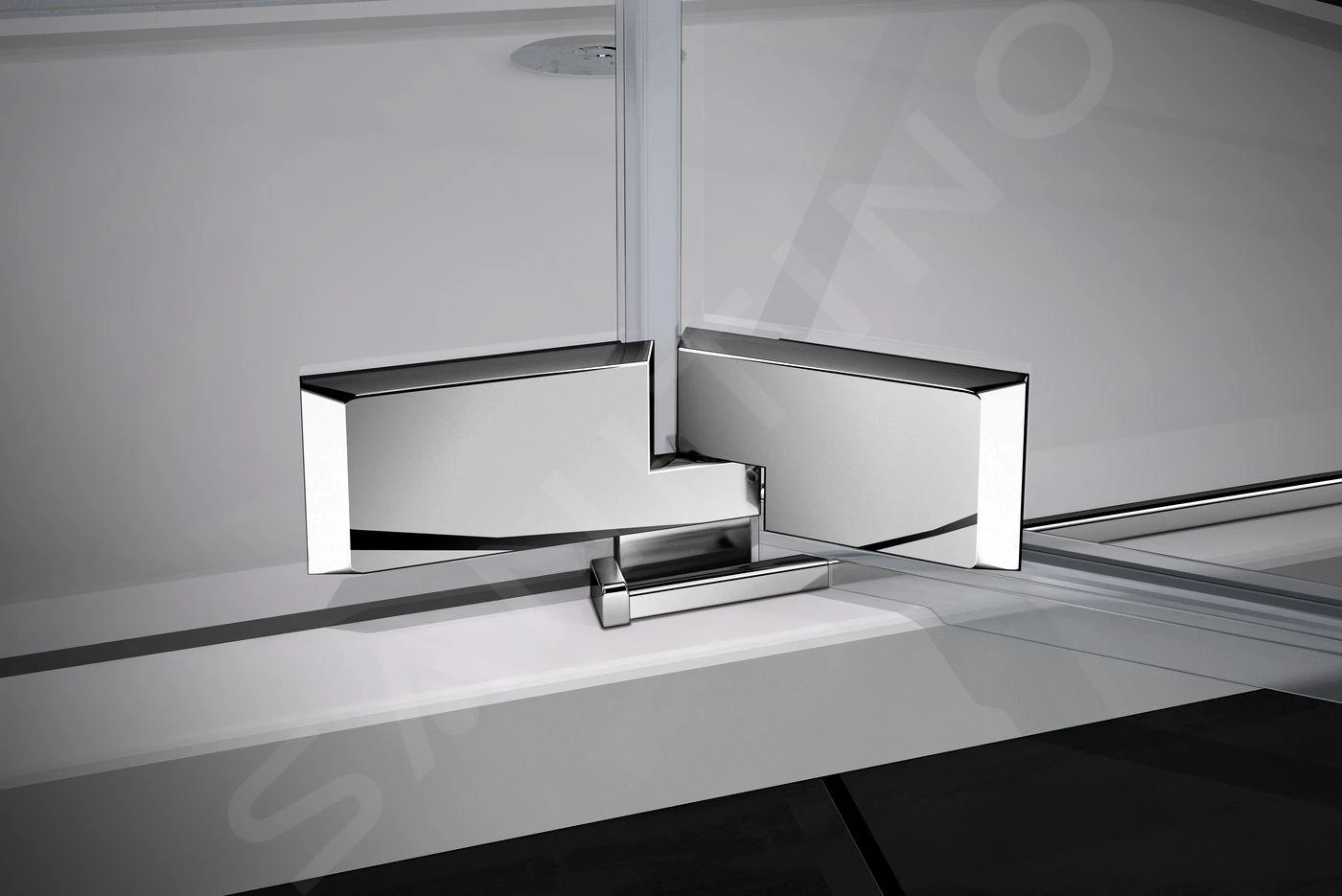 Lansanit LitLUX Brix - Pendel Douchedeur 1200 Mm, Rechts, Glanzend Aluminium/helder Glas H2Y-12R - Afbeelding 6