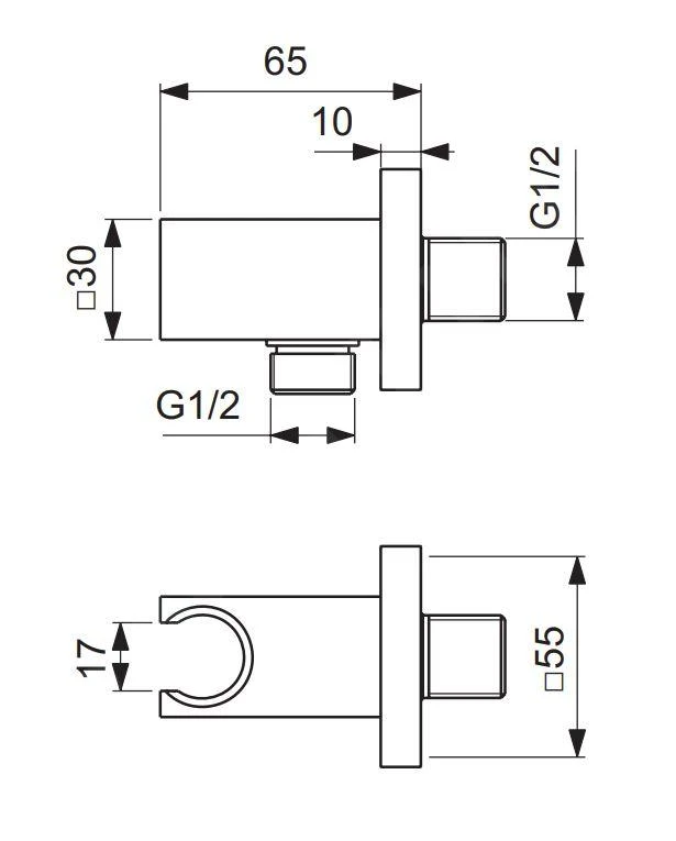 Ideal Standard Idealrain Atelier - Wandaansluitbocht Met Houder, Brushed Gold BC771A2 - Afbeelding 2