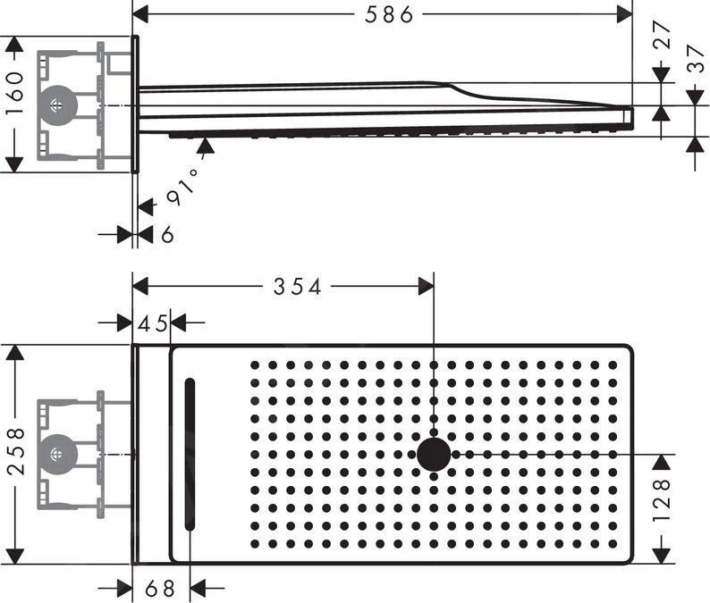 Hansgrohe Rainmaker Select - Hoofddouche 580mm 3jet, Wit/chroom 24001400 - Afbeelding 2
