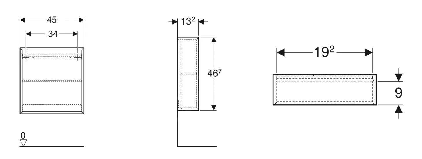 Geberit ICon - Zijkast 450x467x132 Mm, Open, Glanzend Wit 502.323.01.1 - Afbeelding 2