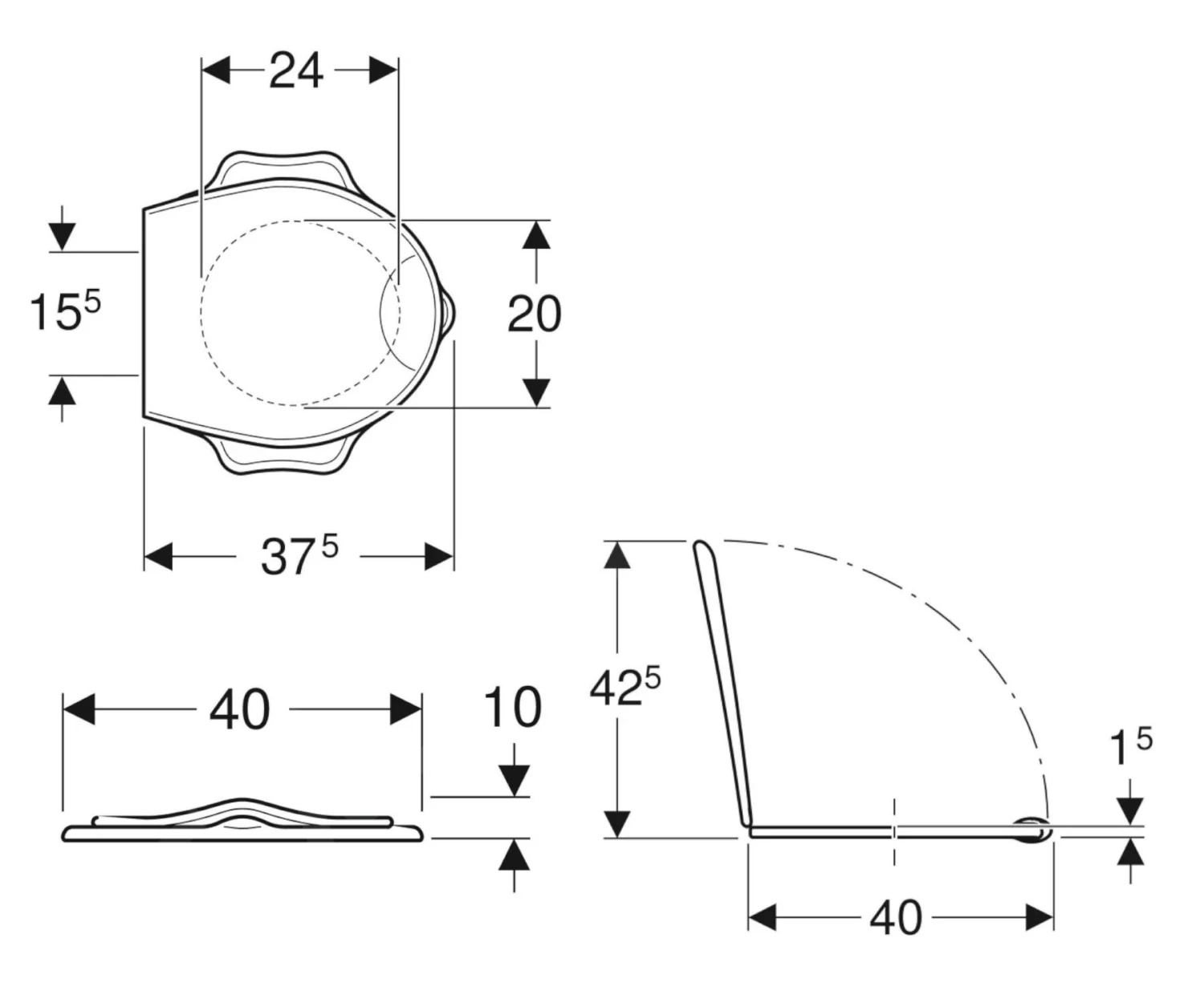Geberit Bambini - Kinder Wc Bril Met Ondersteunende Functie, Karmozijnrood 573363000 - Afbeelding 2