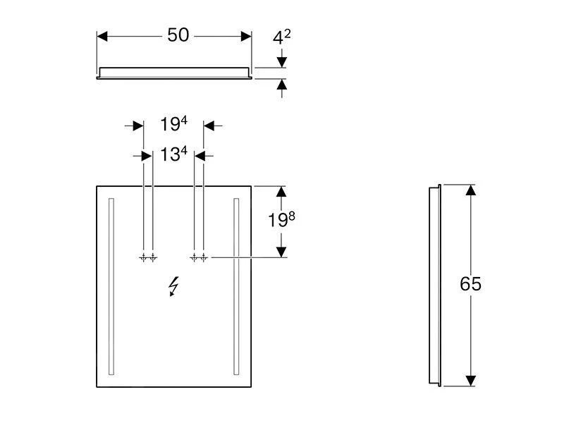 Geberit Option - Spiegel Met LED-verlichting, 500x650 Mm 500.581.00.1 - Afbeelding 2