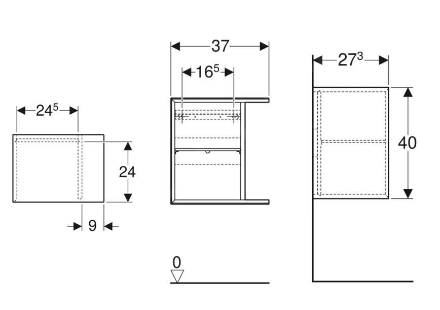 Geberit ICon - Zijkast 37x40x27 Cm, Open, Lava 502.325.JK.1 - Afbeelding 2