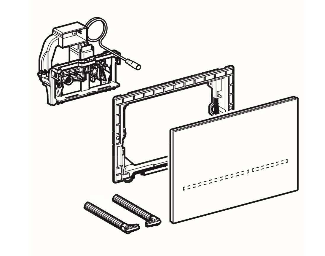 Geberit Sigma80 - Bedieningsplaat, Touch Free, Dual Flush Spoeling, Netvoeding, Spiegelglas 116.092.SM.1 - Afbeelding 3