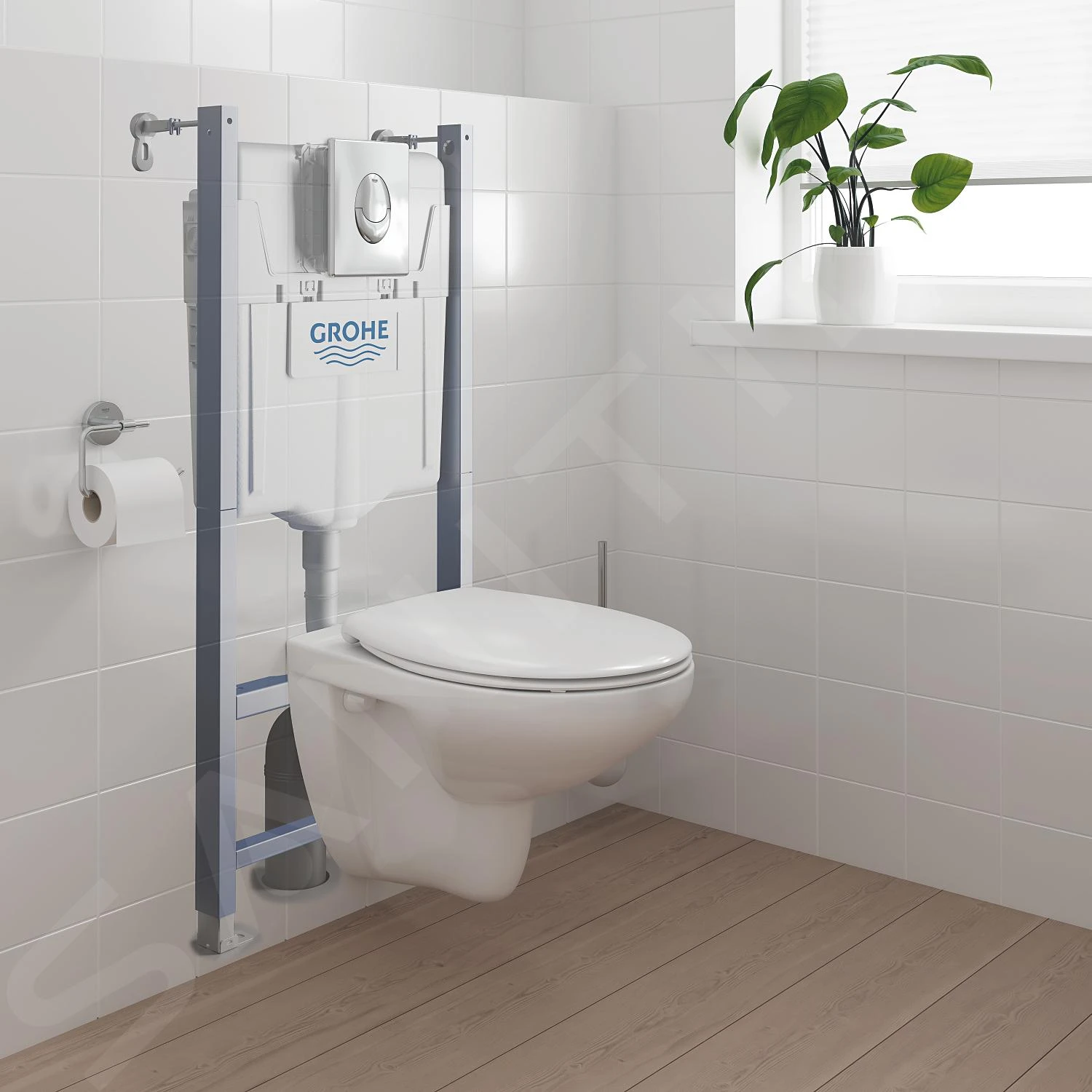 Grohe Solido - Toiletset Met Inbouwtoilet, Hangtoilet En Wc Bril Bau Ceramic, Softclose, Bedieningspaneel Skate Air, Chroom/wit 39888000 - Afbeelding 10