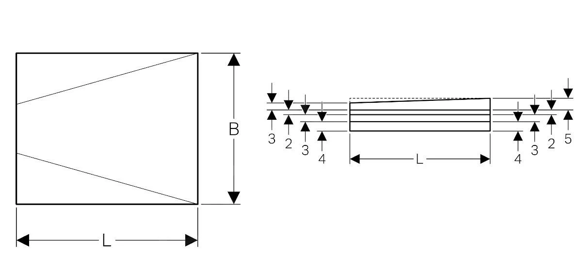 Geberit Toebehoren - Douchevloerplaat 1000x1000 Mm, Betegelbaar, Met V Afschot 154.253.00.1 - Afbeelding 2