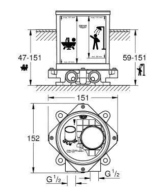 Grohe Veris F-Digital - Inbouwset DN 15 29086000 - Afbeelding 2
