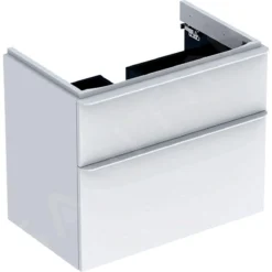 Geberit Smyle Square - Wastafelkast, 734x470x617 Mm, 2 Laden, Glanzend Wit/mat Wit 500.353.00.1