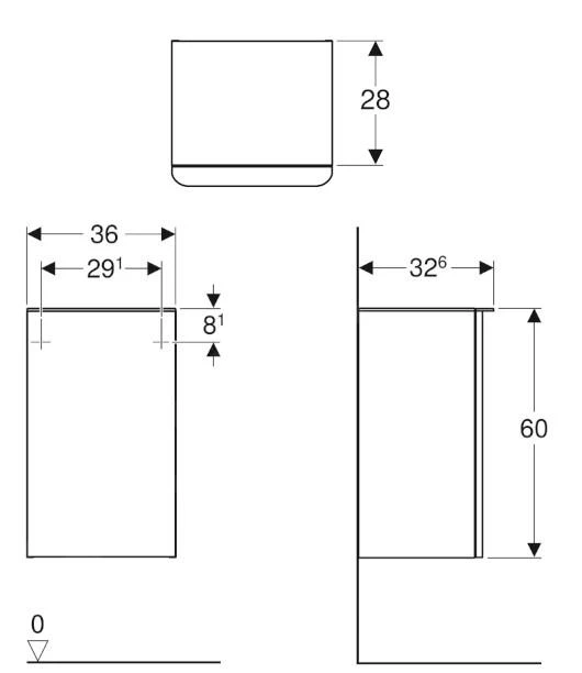 Geberit Smyle Square - Zijkast, Scharnieren Rechts, Zand Grijs 500.359.JL.1 - Afbeelding 2